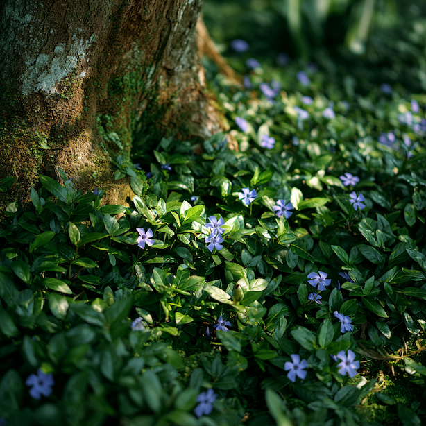 barvinek-vinca-minor-pod-stromem-pudopokryvny-koberec-v-polostinu