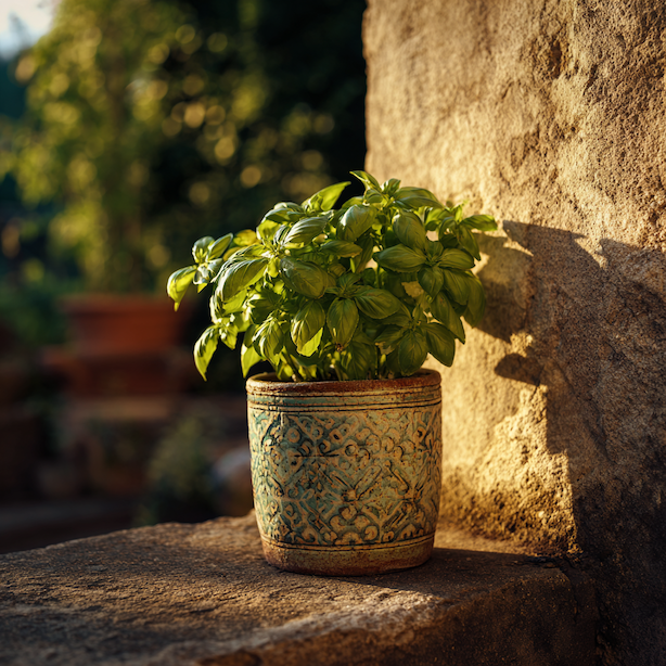 bazalka-prava-pestovana-v-kvetinaci-na-slunnem-miste