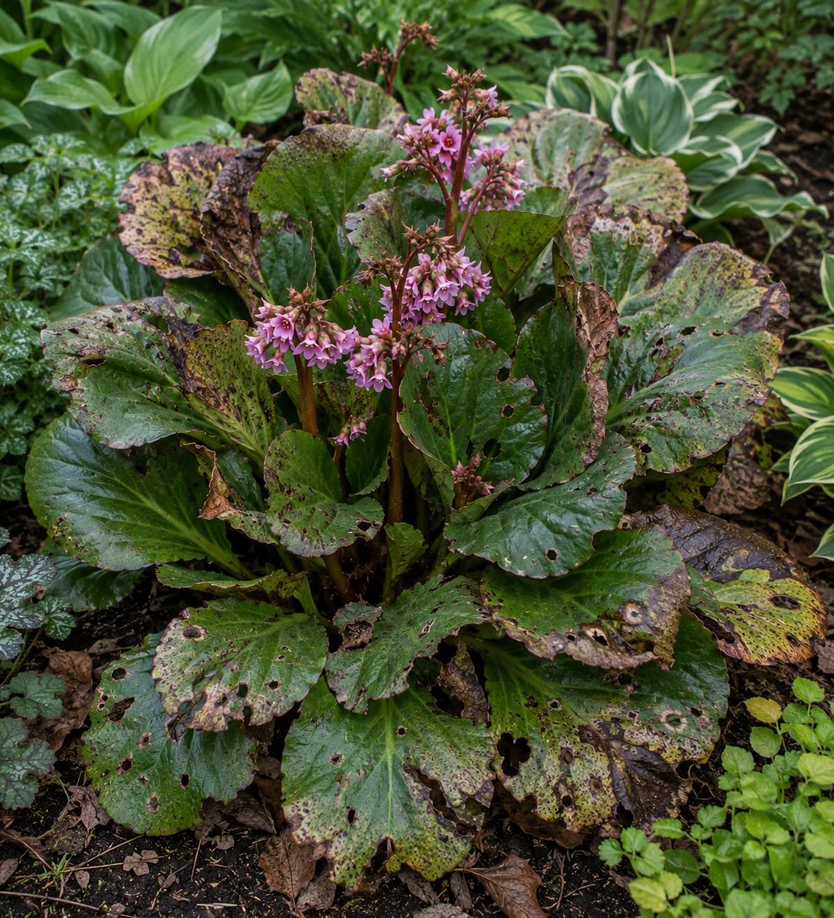bergenie-bergenia-poskozene-listy-skvrnitosti-a-oslabeny-trs