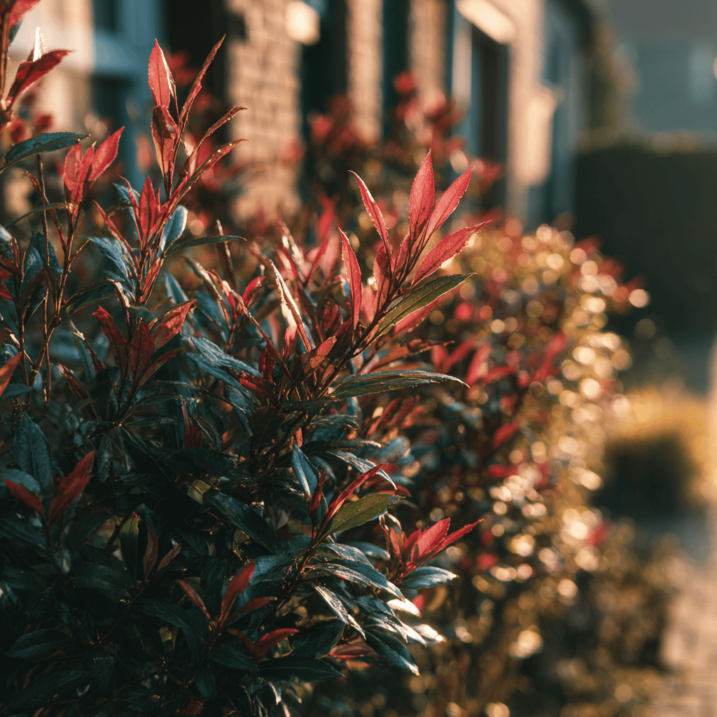 blyskavka--photinia--zivy-plot-u-domu-s-cervenymi-vyhony