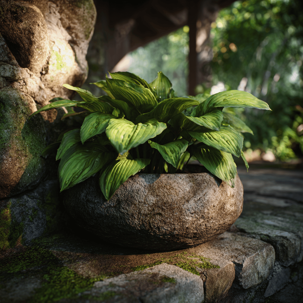 bohyska-v-kamenne-nadobe-ve-stinnem-koutku-zahrady