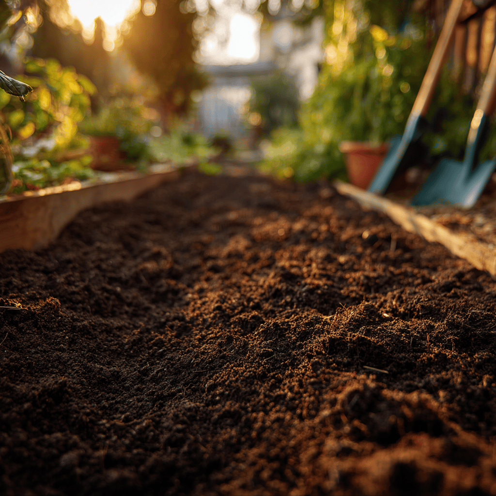 cerstva-nakyprena-puda-v-zahrade-pri-priprave-zeleninoveho-zahonu