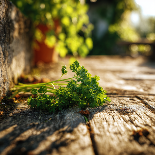 cerstve-sklizena-natova-petrzel-na-drevene-dlazbe-ve-slunecnim-svetle