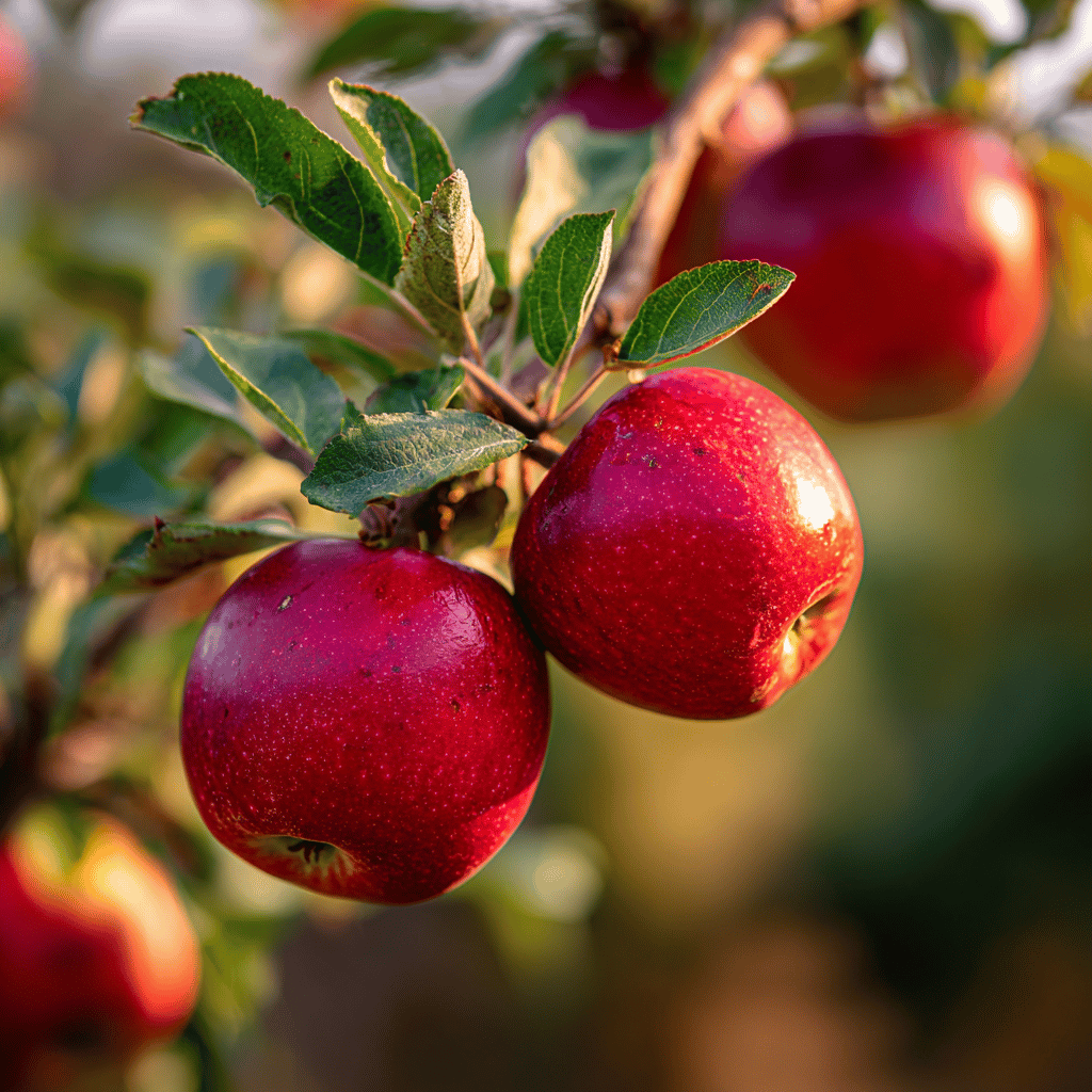 cervena-jablka-odrudy-red-topaz-na-vetvi-v-podvecernim-svetle