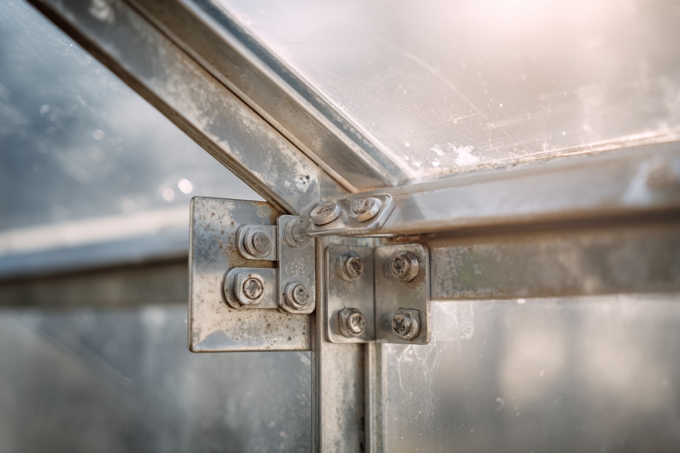 detail-konstrukce-skleniku-kovove-spoje-a-srouby-po-zime