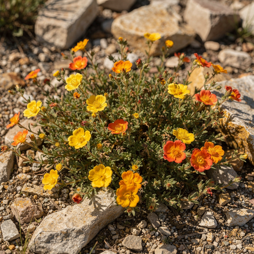 devaternik-helianthemum-kvetouci-ve-skalce-na-stitrkovo-kamenitem-podkladu