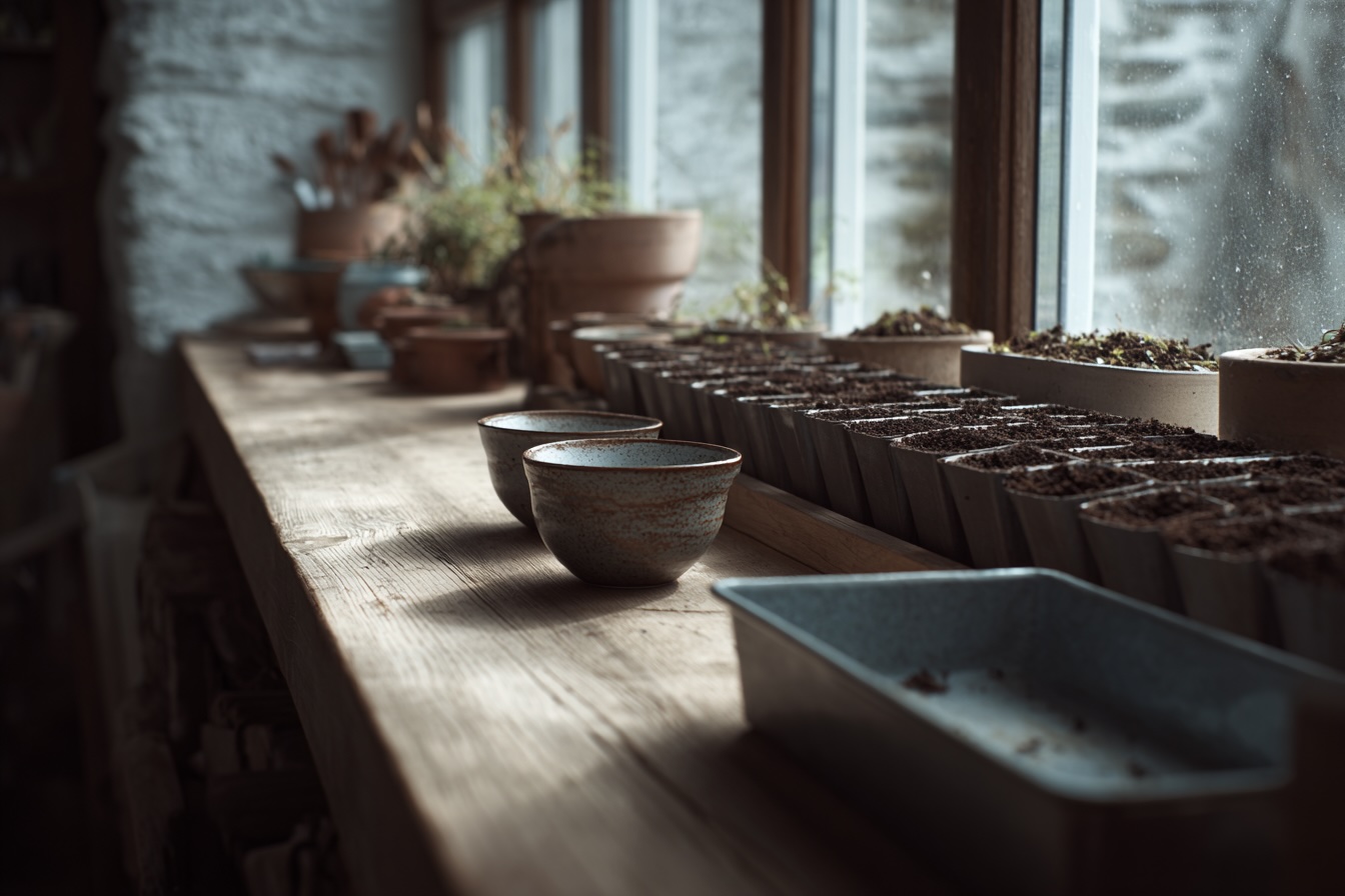 domaci-prostor-pro-vysevy-v-zime-misky-se-substratem-a-omezenym-svetlem