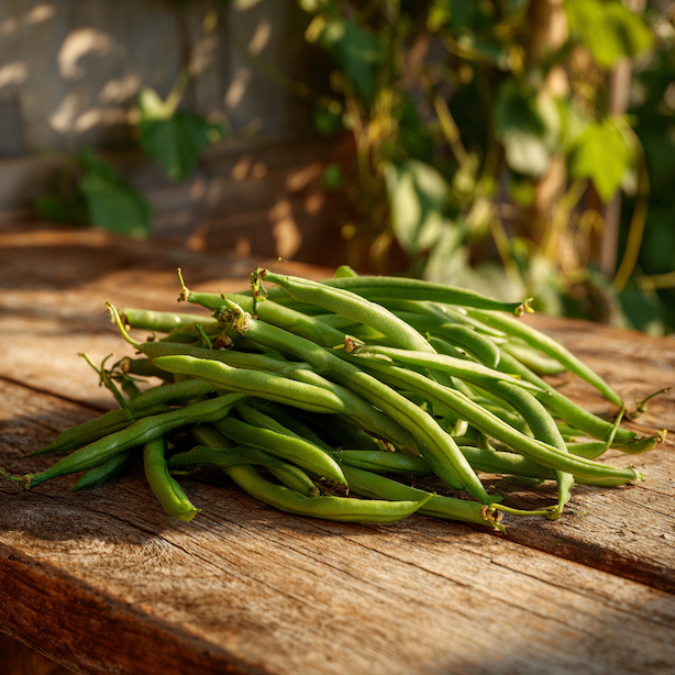 fazol-kerickovy-delinel-stihle-tmave-zelene-lusky-na-drevenem-stole