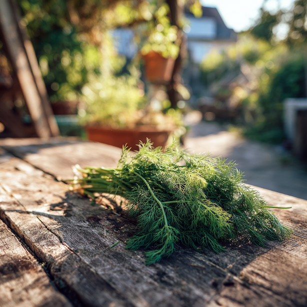 fenykl-obecny-sklizena-nat-na-drevenem-stole-ve-slunecnim-svetle