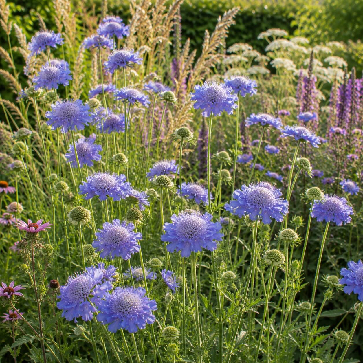 hlavac-scabiosa-v-prirodni-vysadbe-s-okrasnymi-travami-a-trvalkami