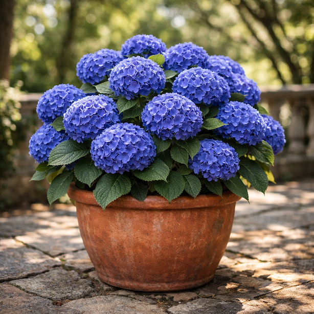 hortenzie-forever-ever-blue-hydrangea-macrophylla-forever-ever-blue-modre-kulovite-kvety-v-nadobe-na-terase