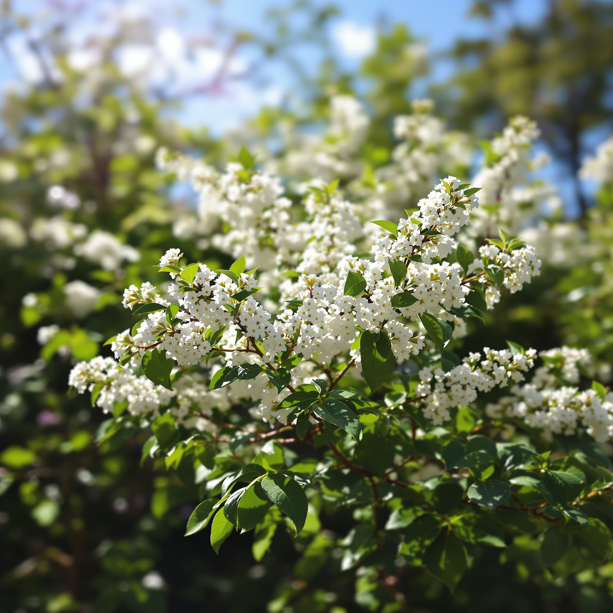 hroznovec-exochorda-bile-kvety-v-zahrade-na-modrem-pozadi