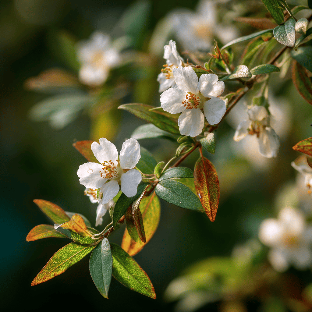 hroznovec-exochorda-detail-listu-s-hnedymi-skvrnami-a-kvetu