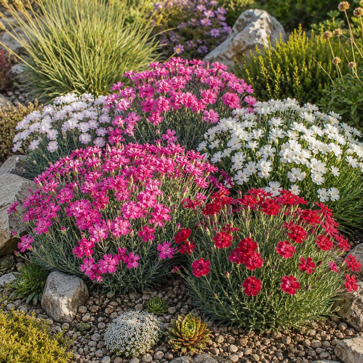 hvozdik-dianthus-ve-skalce-s-ruzovymi-bilymi-a-cervenymi-kvety