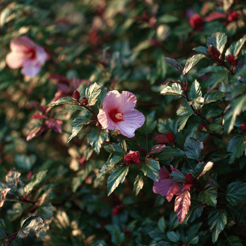 ibisek-hibiscus-acetosella-vinove-listy-a-ruzove-kvety