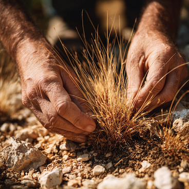 jarni-vycesavani-pechavy-sesleria-odstraneni-suchych-listu
