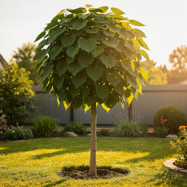 katalpa-nana-na-kminku-po-vysadbe-na-slunnem-stanovisti