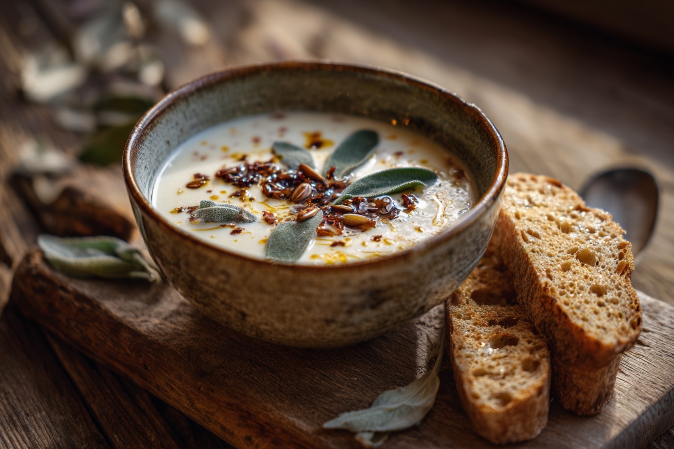 kremove-zimni-polevka-z-korenove-zeleniny-se-salvejovymi-listky-a-krupavym-chlebem