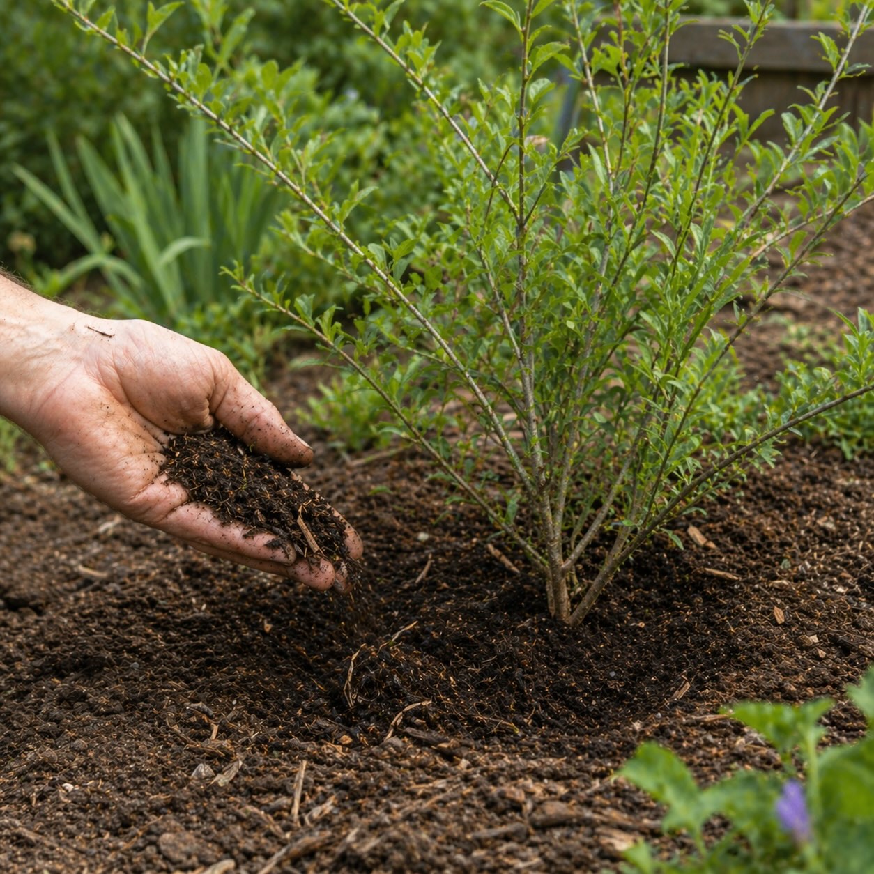 kustovnice-cinska-hnojeni-goji-aplikace-kompostu-kolem-keru-do-pudy