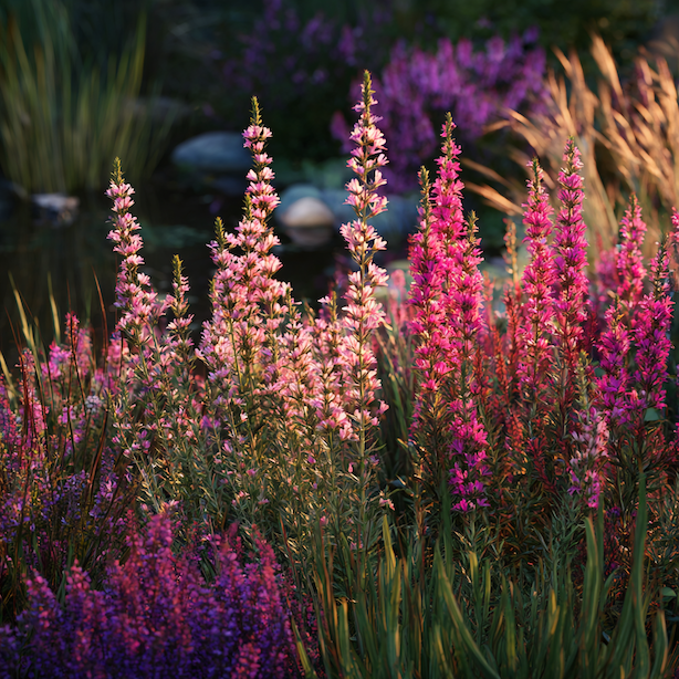 kyprej-lythrum-ruzne-kultivary-s-ruzovymi-a-purpurovymi-kvety-ve-vlhkem-zahonu