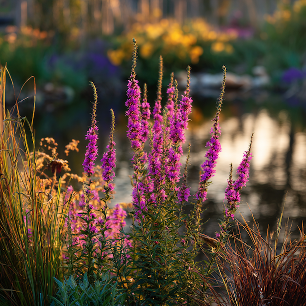 kyprej-lythrum-vyuziti-u-jezirka-s-okrasnymi-travami-a-vlhkomilnymi-trvalkami