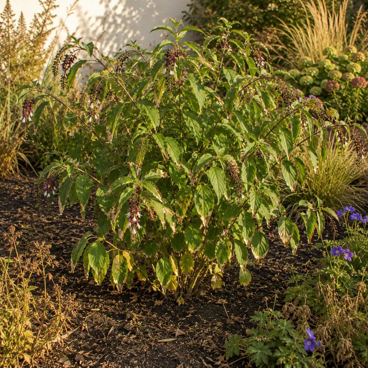 leycesterie-krasna-leycesteria-formosa-se-zasychajicimi-okraji-listu-pri-letnim-suchu