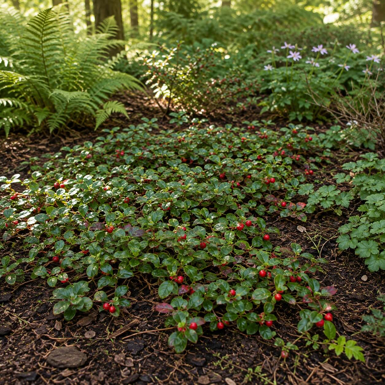 libavka-polehava-gaultheria-procumbens-s-cervenymi-plody-ve-svetlem-polostinu