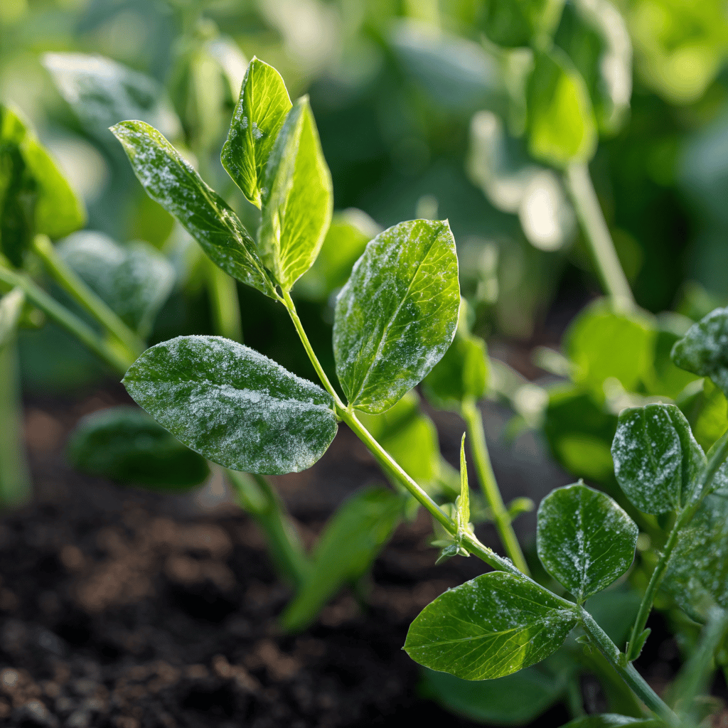 listy-hrasku-napadene-padlim-bily-povlak-na-listech