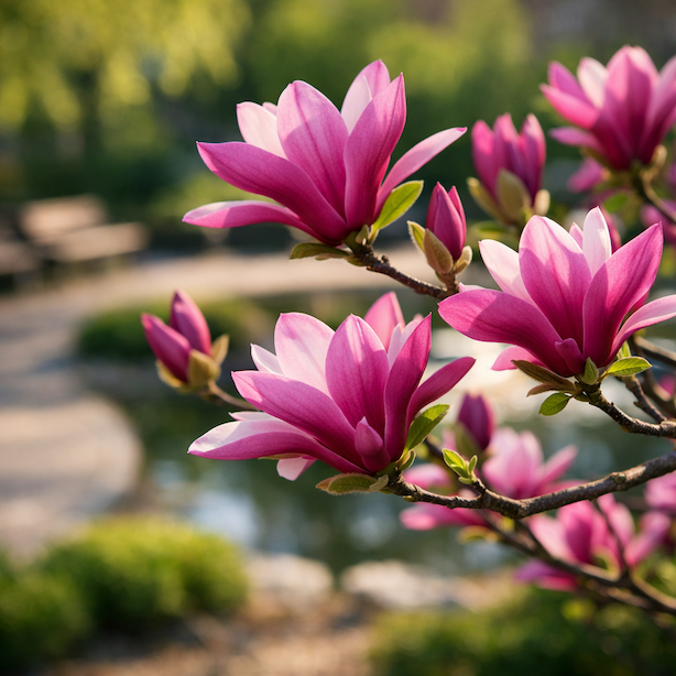 magnolia-ann-ruzovofialove-kvety-na-vetvi-u-jezirka-jaro