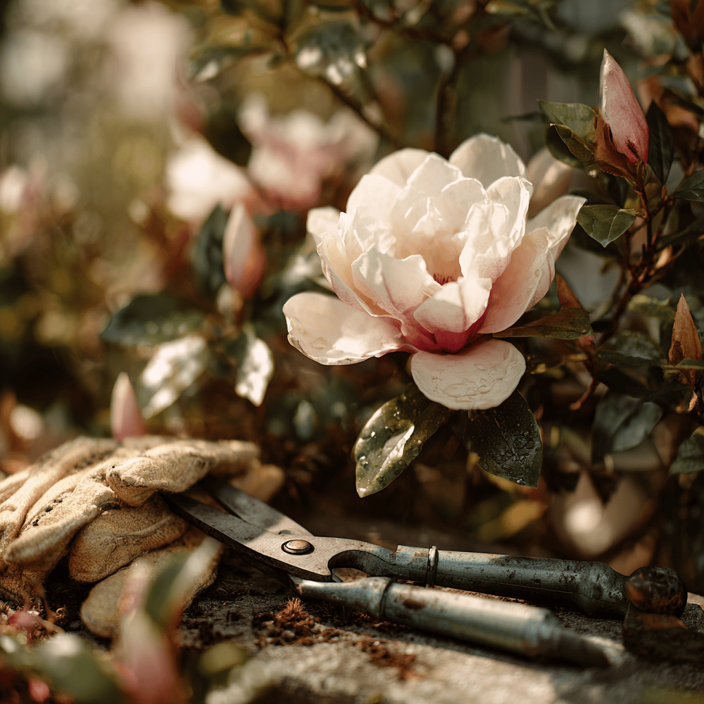 magnolie-magnolia-bily-kvet-s-rukavicemi-a-sazecimi-nuzkami