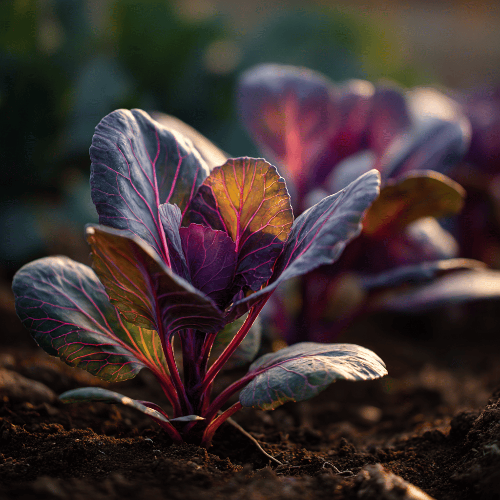 mlade-cervene-zeli-v-rustu-na-zahradnim-zahonu-pod-vecernim-svetlem