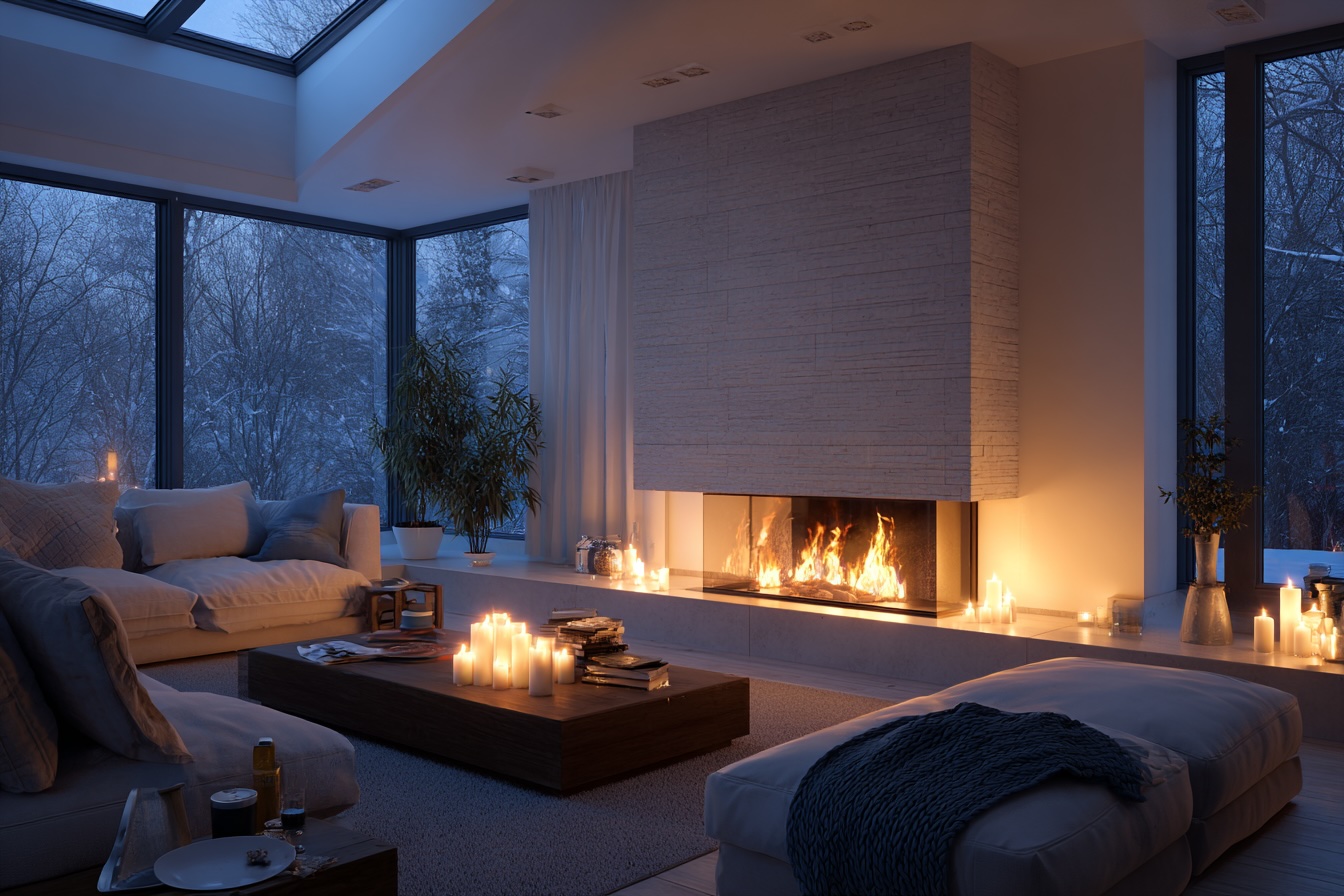 moderni-zimni-obývak-krb-svicky-vecerni-atmosfera-teple-svetlo