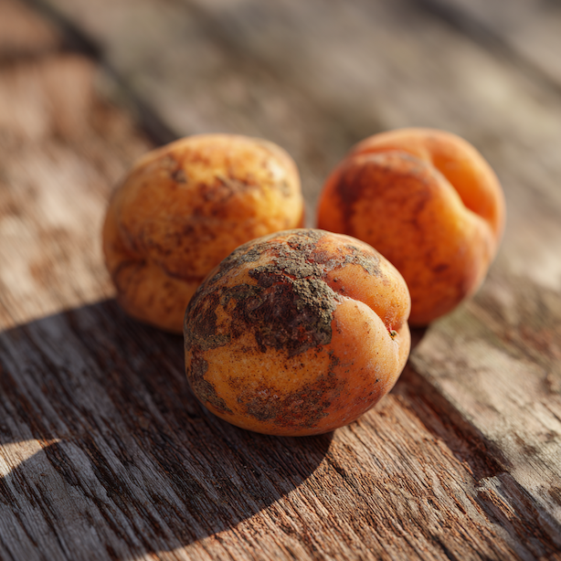 moniliova-hniloba-merunek--hneda-hniloba-a-belave-polstarky-spor-na-plodu