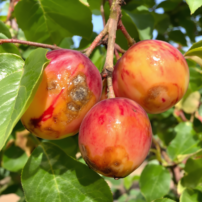 moniliova-hniloba-svestek--vodnate-hnede-skvrny-a-pocatecni-sporulace-na-slupce