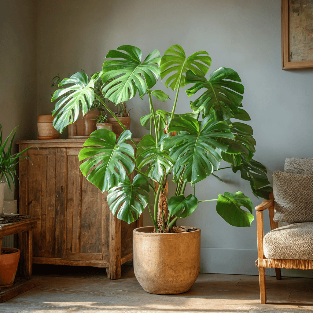 monstera-ve-velkem-kvetinaci-v-interieru-u-steny-s-prirozenym-svetlem