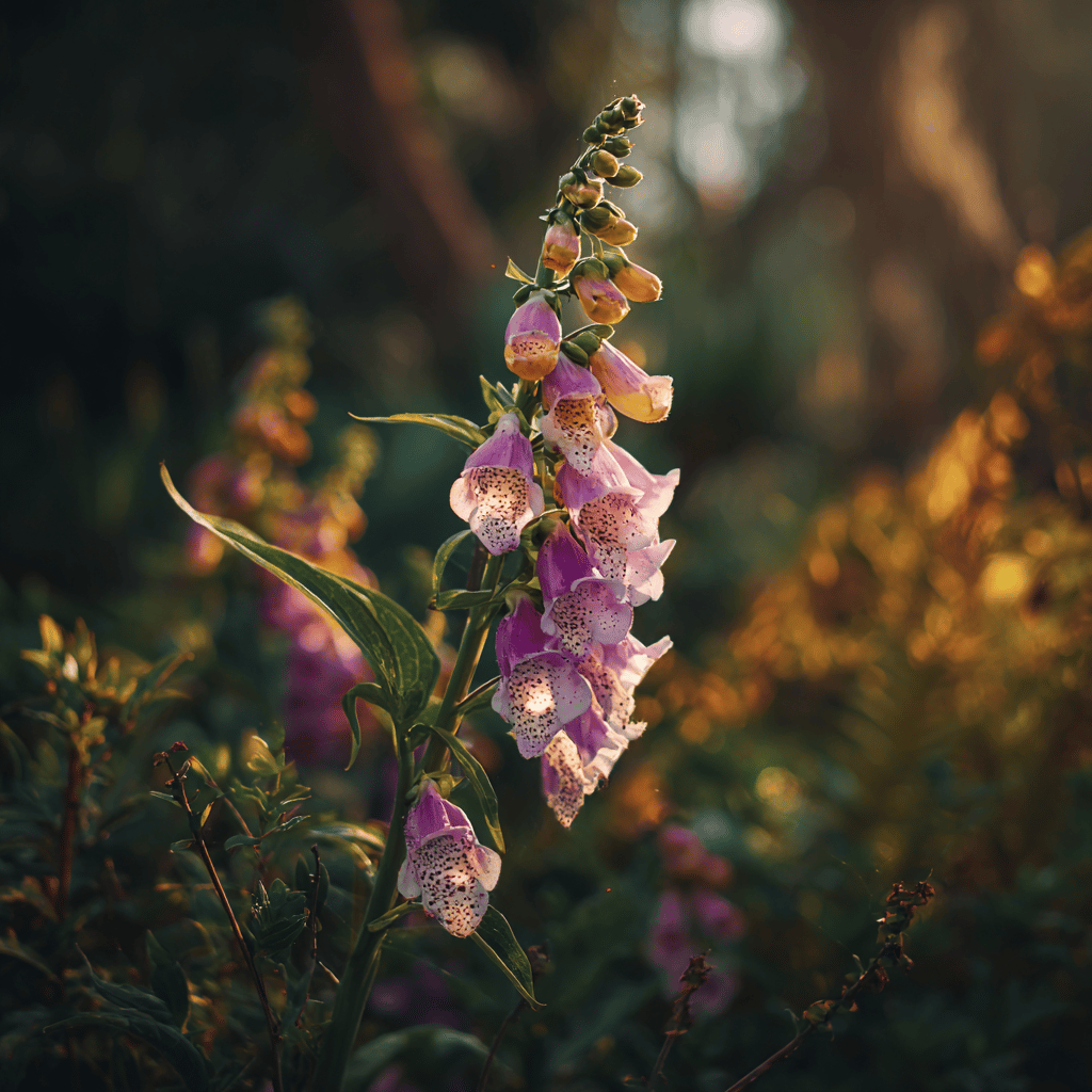 naprstnik-digitalis-bilofialove-kvety-v-podvecernim-svetle-v-prirodni-zahrade
