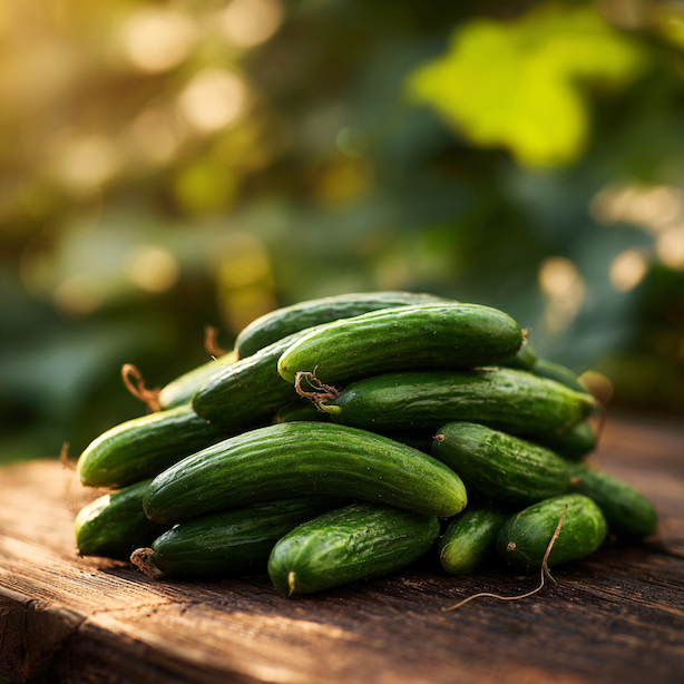 okurka-kalimero-f1-mini-hadovka-na-drevenem-stole-v-letnim-svetle