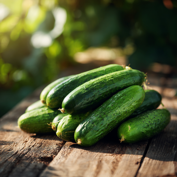 okurka-santos-f1-hadovka-dlouhe-tmave-zelene-plody-bez-horkosti-na-drevenem-stole