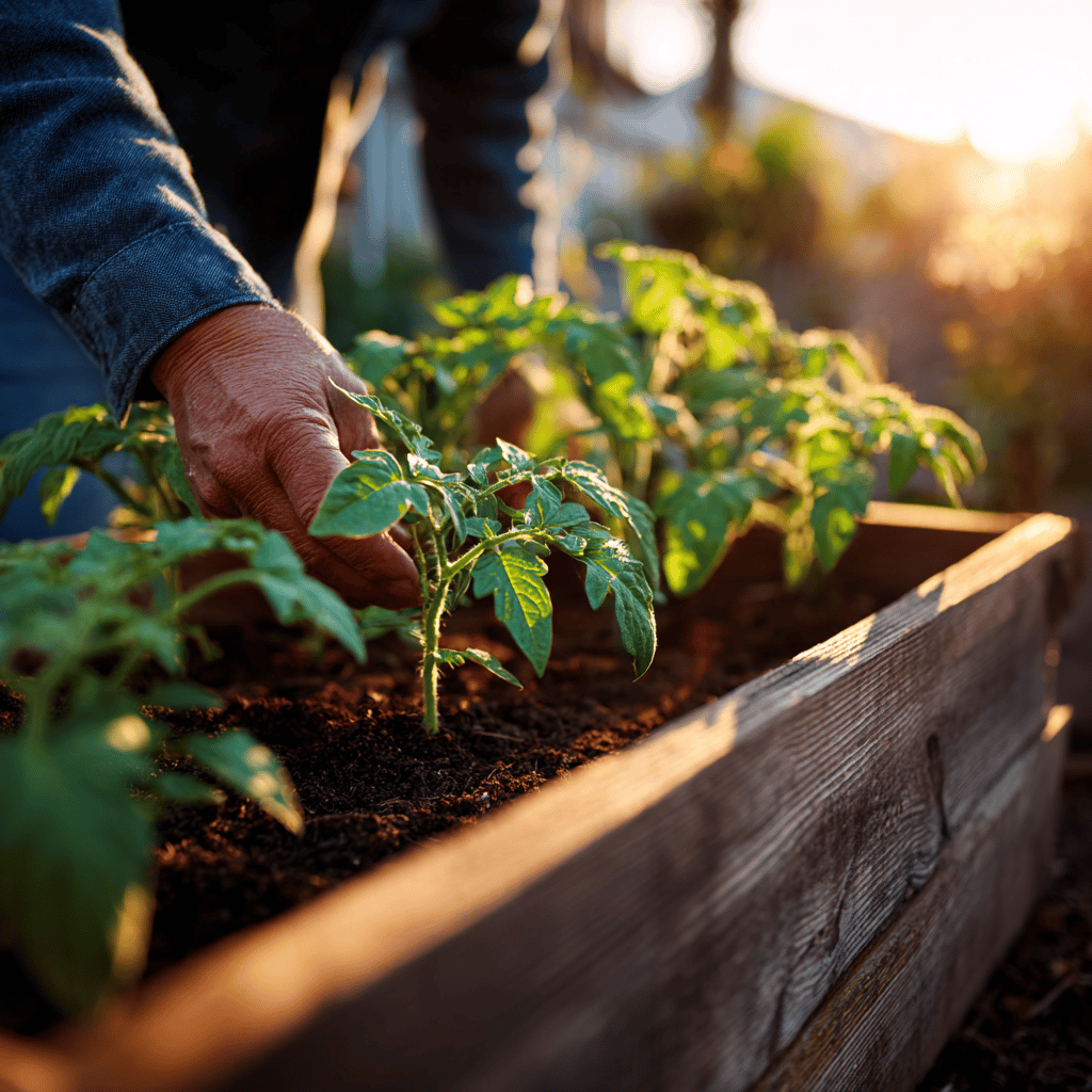 pece-o-rajcata-pri-hnojeni-na-zahrade-v-zapadu-slunce