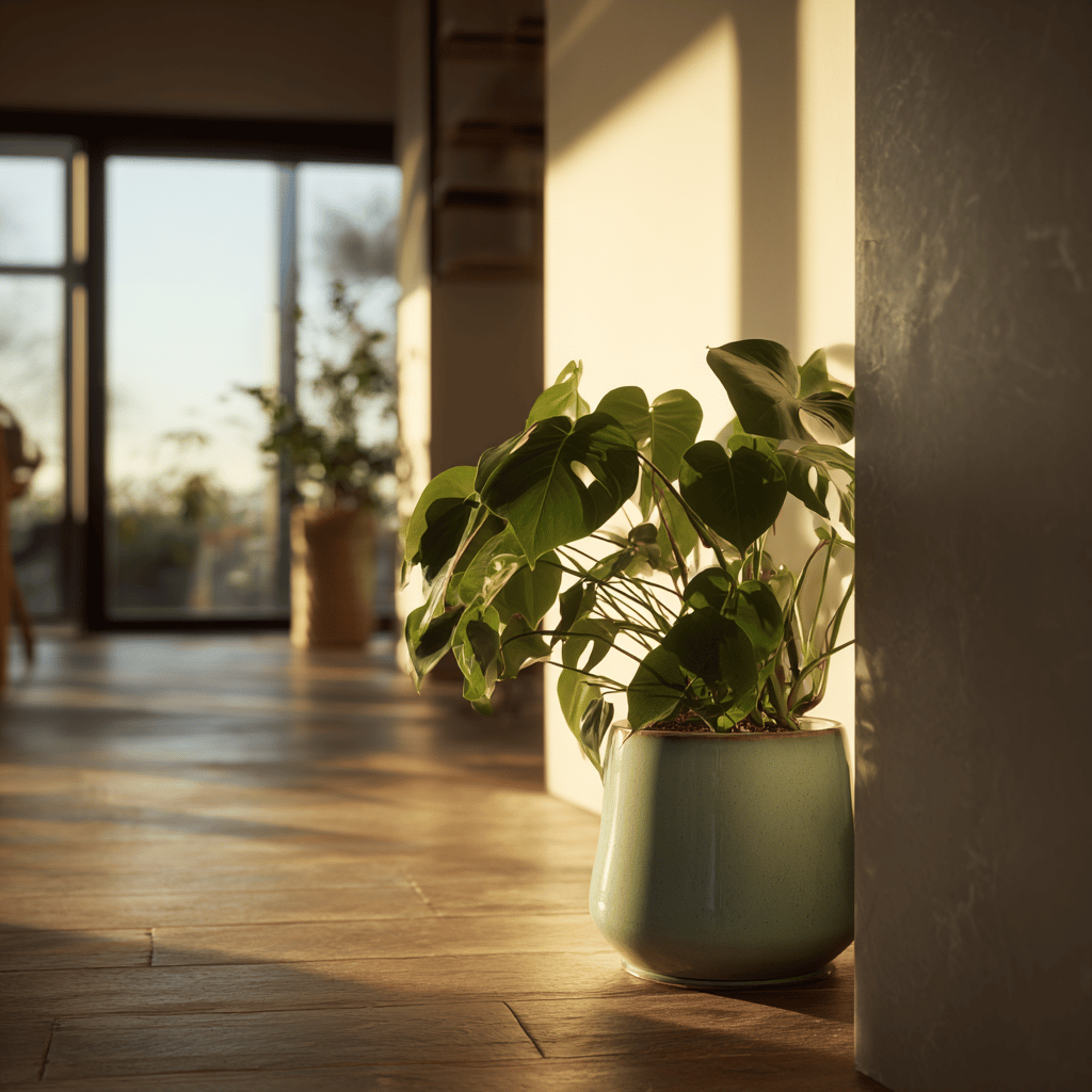 philodendron-v-keramickem-kvetinaci-v-podloubim-ve-svetlem-interieru