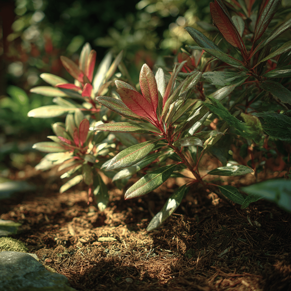 pieris-japonica-ker-s-vybarvenymi-listy-v-zahonu-pod-stromy