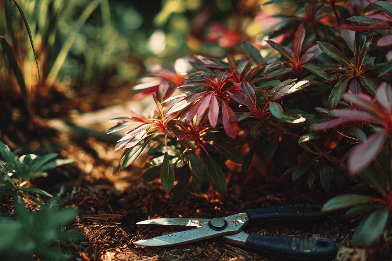 pieris-japonica-rez-po-odkvetu-ker-a-nuzky-v-zahrade