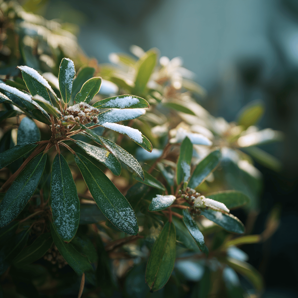 pieris-japonica-zimni-ochrana-v-polostinu-se-snehem-na-vetvich