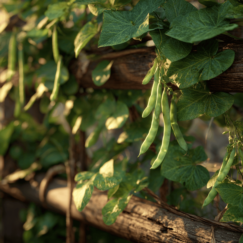 pnouci-fazole-s-mladymi-lusky-na-drevene-opore