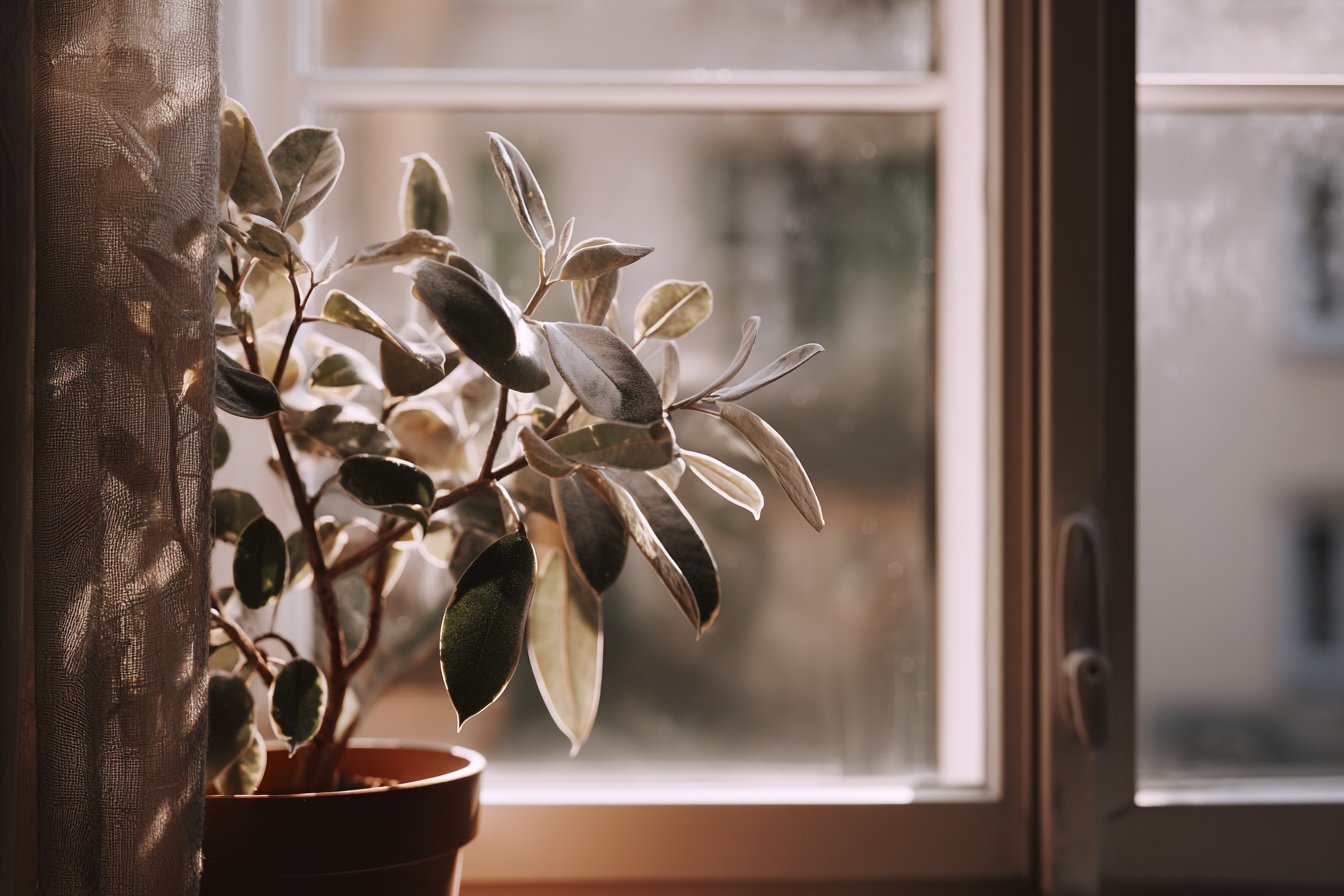 pokojova-rostlina-u-okna-v-zime-listy-v-jemnem-protisvetle