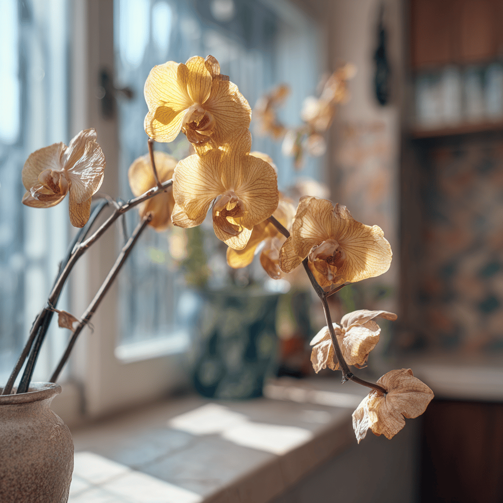 poskozena-orchidej-phalaenopsis-se-schlou-kvetu-u-okna-ve-slunecnim-interieru