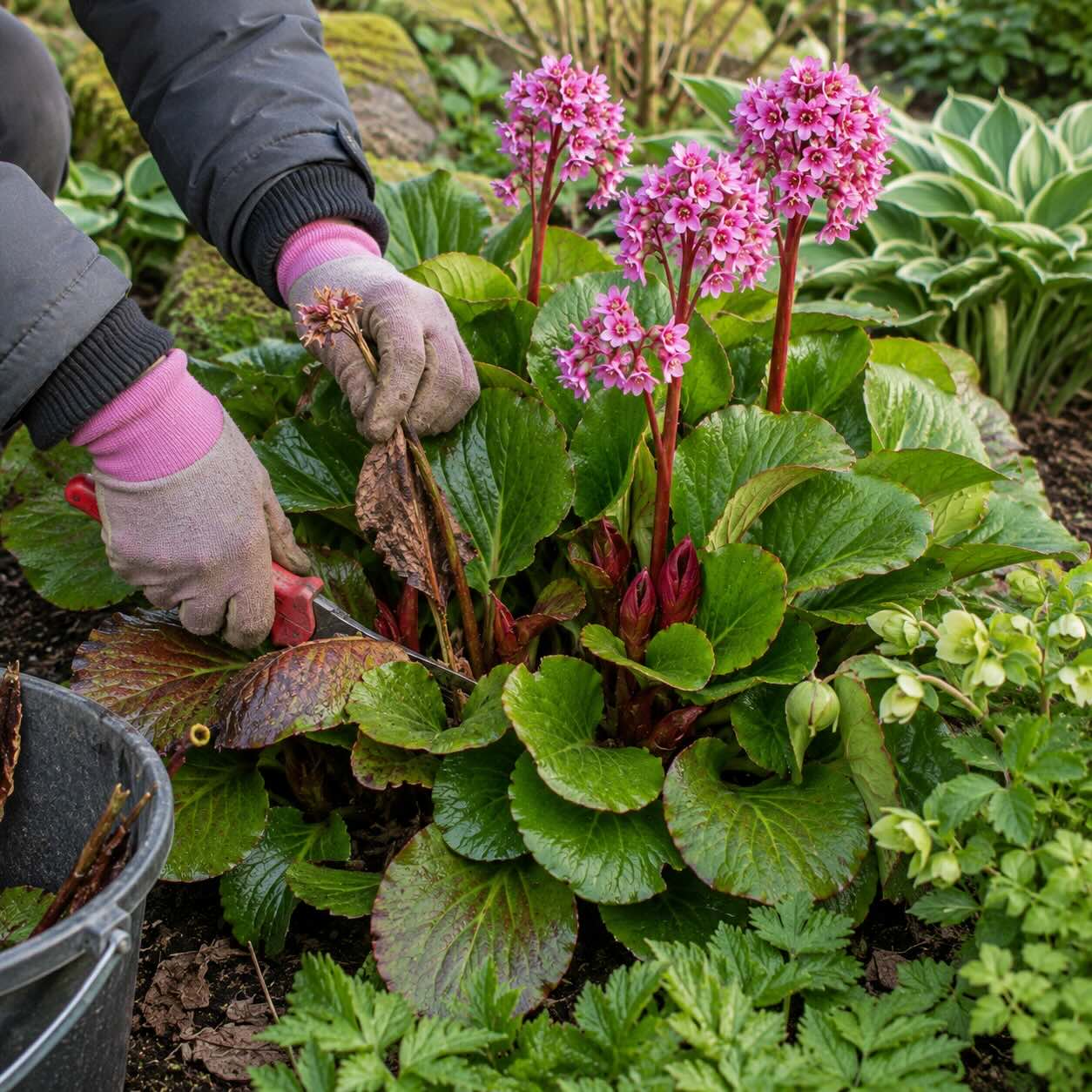 rez-bergenie-bergenia-odstranovani-starych-listu-na-jare