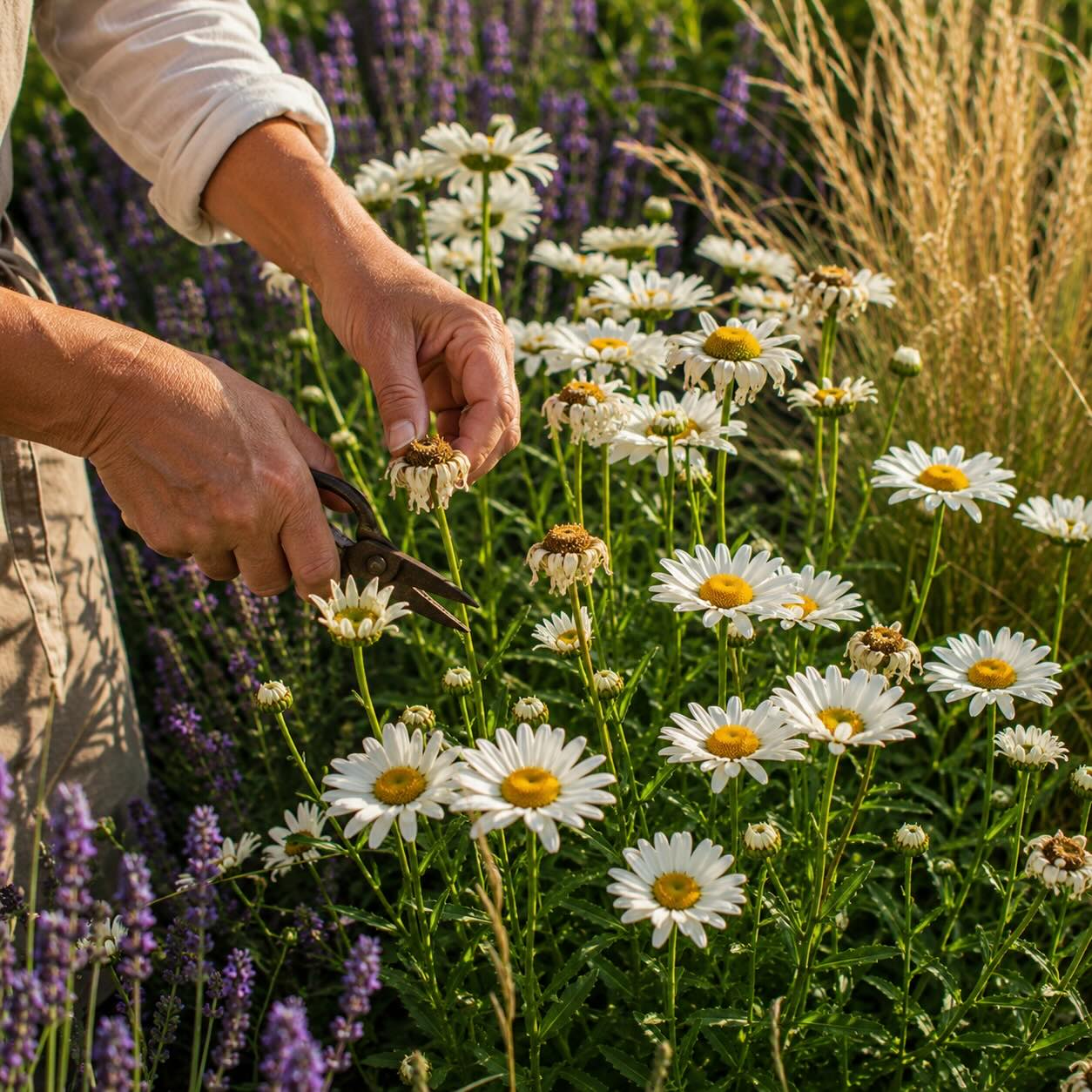 rez-kopretiny-leucanthemum-odstranovani-odkvetlych-kvetu