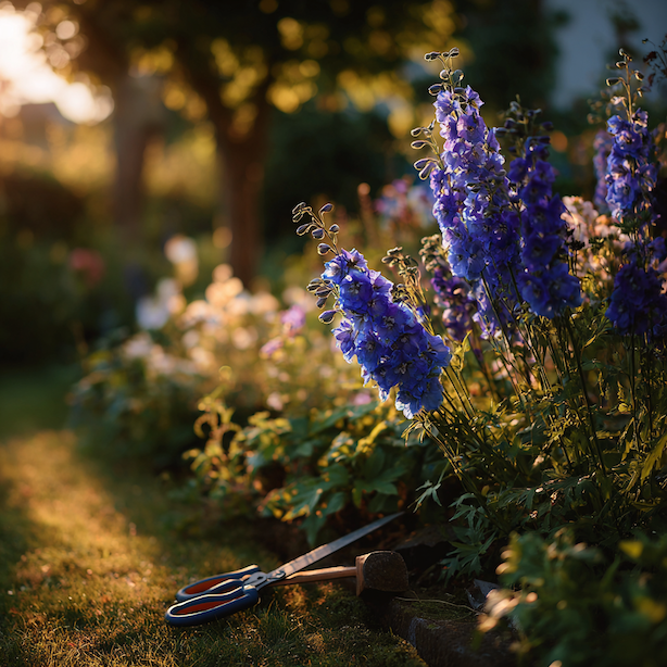 rez-ostrozky-delphinium-po-odkvetu-v-trvalkovem-zahonu-zahradnicke-nuzky