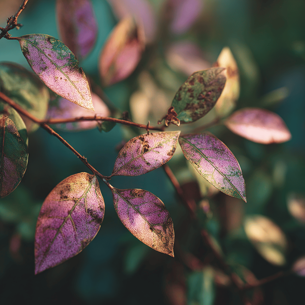 serik-syringa-listy-napadene-houbovou-chorobou-s-purpurovymi-a-hnedymi-skvrnami